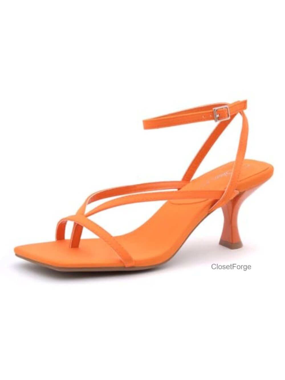 Kitten Heels Women Low Heel Sandals Square Open Toe Slide 2.75 Inch Dressy